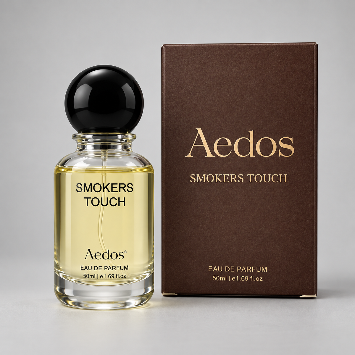 Aedos Smokers Touch 50 ml eau de parfum bottle and box