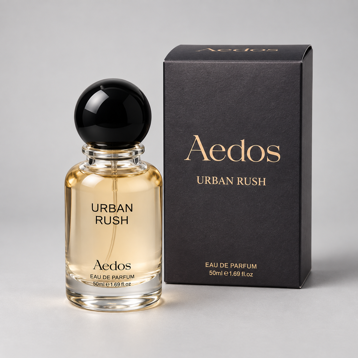 Aedos Urban Rush 50 ml eau de parfum bottle and box